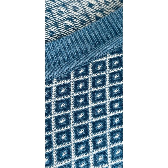Brooks Brothers Cotton/Cashmere Sweater in Blue Diamond Pattern - Picture 7 of 8